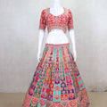 Traditional Multicolor Embroidered Gujarati Mirror Work Lehenga Choli - Mangaldeep NX