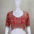 Traditional Multicolor Embroidered Gujarati Mirror Work Lehenga Choli - Mangaldeep NX