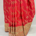 Traditional Red Banarasi Silk Saree with Heavy Zari Work - Mangaldeep NX