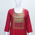 Traditional Red Cotton Kurta Set with Printed Dupatta Ethnic Wear for Daily Festive Use - Mangaldeep NX
