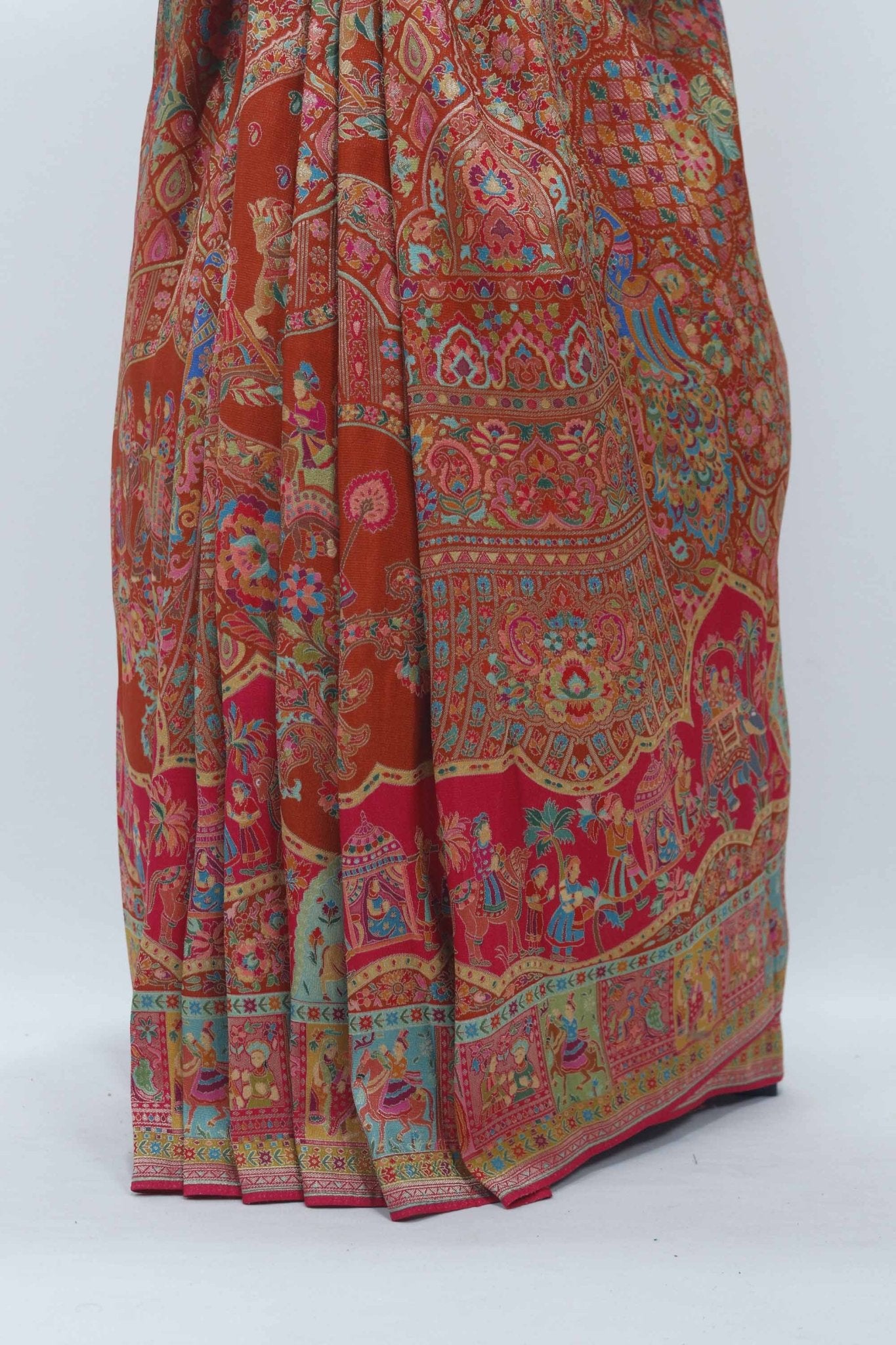Traditional Red Patola Silk Saree Animal Motifs – Bridal & Festive Wear - Mangaldeep NX