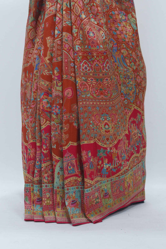 Traditional Red Patola Silk Saree Animal Motifs – Bridal & Festive Wear - Mangaldeep NX