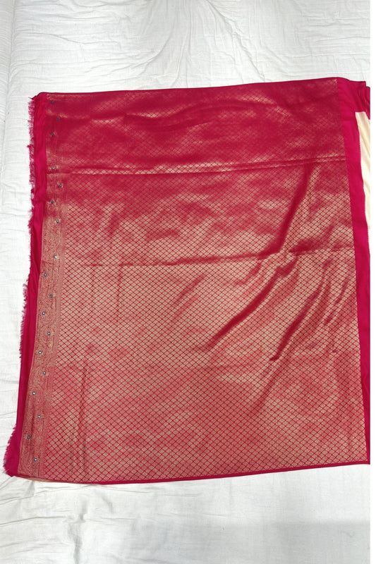 Traditional Yellow and Red Banarasi Silk Saree - Mangaldeep NX