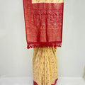 Traditional Yellow and Red Banarasi Silk Saree - Mangaldeep NX