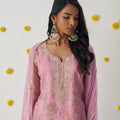 Trendy Light Pink Chiffon Embroidered Salwar Suit - Mangaldeep NX