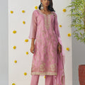 Trendy Light Pink Chiffon Embroidered Salwar Suit - Mangaldeep NX