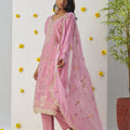 Trendy Light Pink Chiffon Embroidered Salwar Suit - Mangaldeep NX