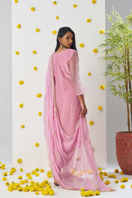 Trendy Light Pink Chiffon Embroidered Salwar Suit - Mangaldeep NX