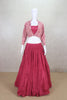 Trendy Rani Pink Crinkled Lehenga with Printed Jacket Blouse - Mangaldeep NX
