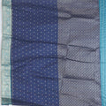Turquoise Blue Bangalori Silk Saree with Zari Woven Pallu and Traditional Motifs - Mangaldeep NX