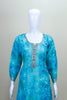 Turquoise Blue Tie - Dye Embroidered Salwar Suit with Matching Dupatta - Mangaldeep NX