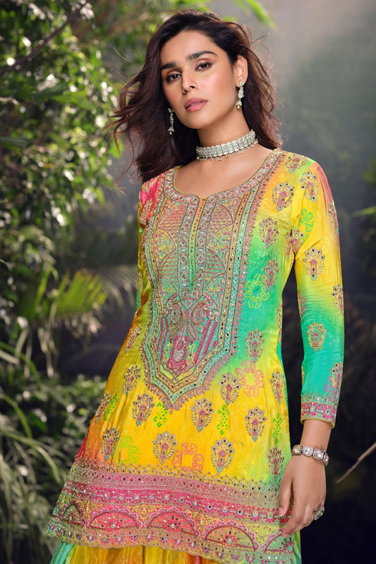 Vibrant Multicolor Sharara Suit for Festive Wear - Mangaldeep NX