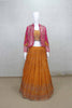 Vibrant Orange Embroidered Lehenga with Mirror Work Crop Top and Jacket - Mangaldeep NX