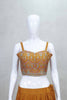 Vibrant Orange Embroidered Lehenga with Mirror Work Crop Top and Jacket - Mangaldeep NX
