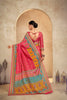 Vibrant Pink and Orange Bandhani Printed Saree with Traditional Motifs - Mangaldeep NX