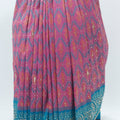 Vibrant Pink and Turquoise Bandhani Silk Saree with Intricate Gold Zari Work and Tassel Detailing - Mangaldeep NX
