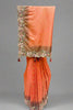 Wedding Style Orange Silk Saree With Floral Embroidered Border - Mangaldeep NX