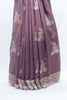 Wine Bangalori Silk Saree with Zari Woven Pallu and Traditional Peacock Motifs - Mangaldeep NX