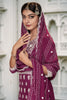 Wine Chinon Embroidered Readymade Palazzo Suit with Dupatta - Mangaldeep NX