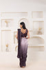Wine Satin Silk Saree with Embroidered Border and Designer Blouse - Mangaldeep NX