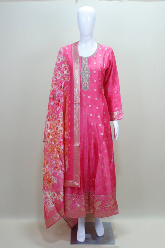 Women's Pink Embroidered Anarkali Suit for Festive and Party Occasions - Mangaldeep NX