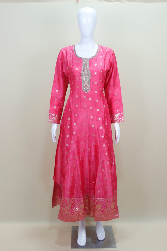 Women's Pink Embroidered Anarkali Suit for Festive and Party Occasions - Mangaldeep NX
