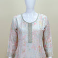 Women's White Floral Anarkali Suit Graceful Indian Ethnic Wear for Festive and Party Occasions - Mangaldeep NX