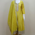 Women's Yellow Embroidered Anarkali Suit with Dupatta Elegant Indian Ethnic Wear for Festive and Party Occasions - Mangaldeep NX