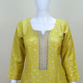 Women's Yellow Embroidered Anarkali Suit with Dupatta Elegant Indian Ethnic Wear for Festive and Party Occasions - Mangaldeep NX