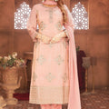 Wow Peach Embroidered Straight Cut Salwar Suit - Mangaldeep NX