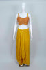 Yellow Dhoti Set for Women Crop Top Printed Jacket Indo Western Dress - Mangaldeep NX