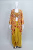 Yellow Dhoti Set for Women Crop Top Printed Jacket Indo Western Dress - Mangaldeep NX