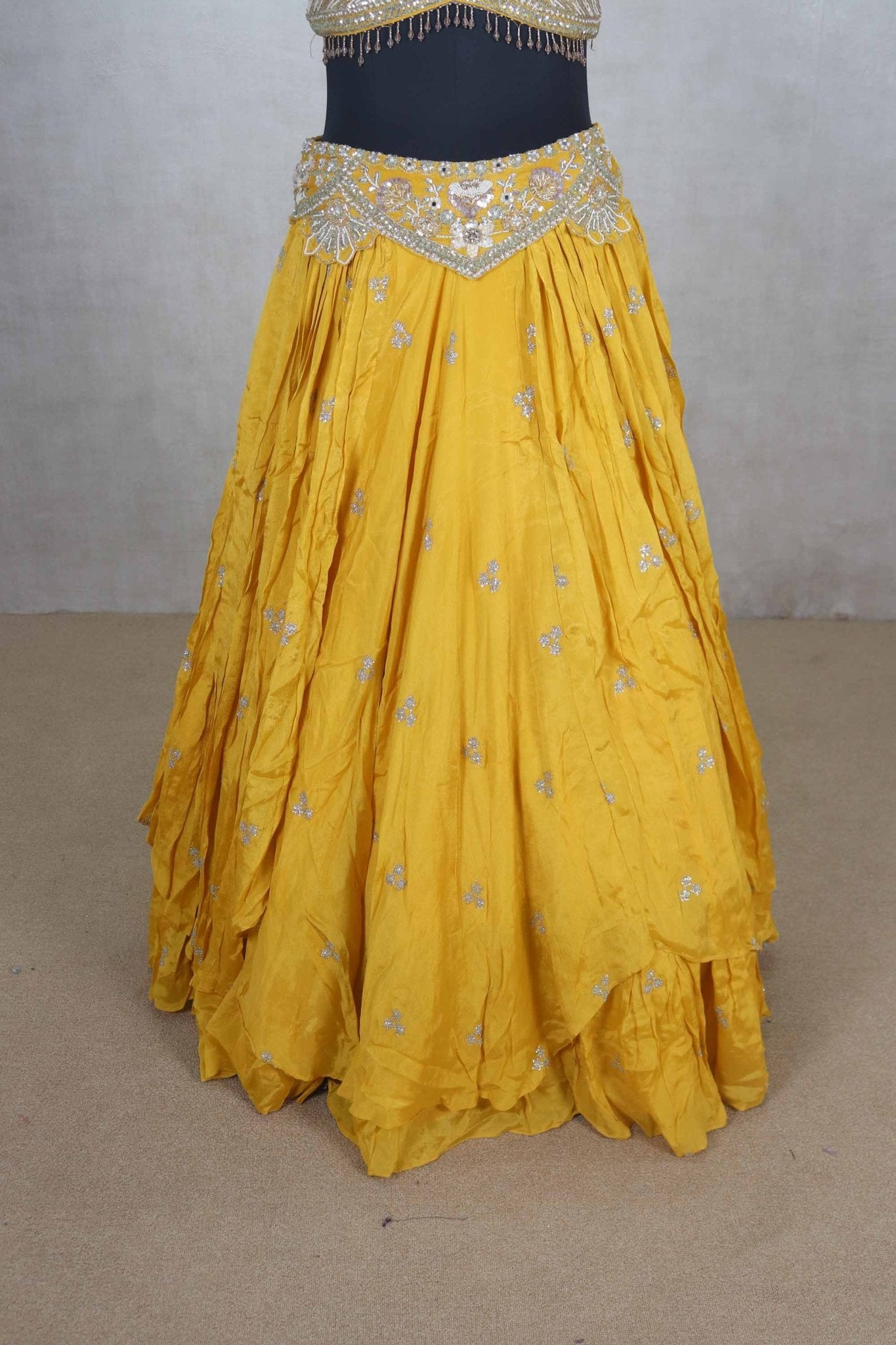 Yellow Embroidered Lehenga Choli with Dupatta for Wedding - Mangaldeep NX