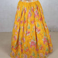 Yellow Floral Embroidered Lehenga Choli with Mirror Work Dupatta - Mangaldeep NX