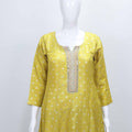 Yellow Silk Anarkali Suit with Embroidered Dupatta - Mangaldeep NX