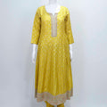 Yellow Silk Anarkali Suit with Embroidered Dupatta - Mangaldeep NX