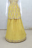 Yellow Sleeveless Lehenga Set with Heavy Embroidery and Net Dupatta - Mangaldeep NX