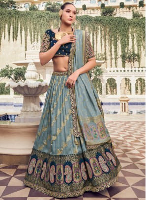 Adorable Tissue Ceremonial Designer Lehenga Choli