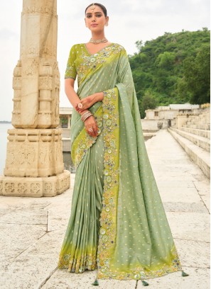 Adorning Embroidered Silk Designer Saree