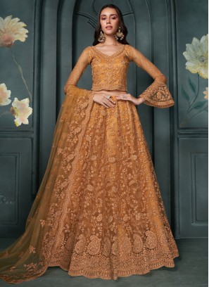 Adorning Mustard Engagement Lehenga Choli