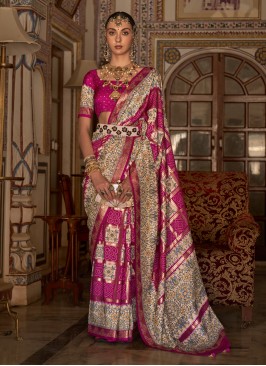 Adorning Pink Silk Designer Saree