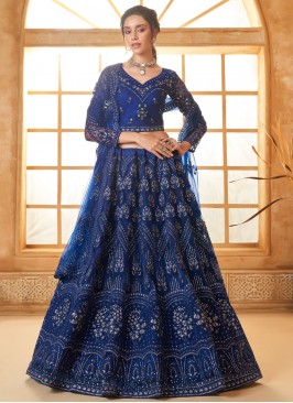 Adorning Thread Blue Trendy Lehenga Choli