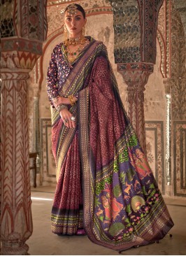 Alluring Burgundy Viscose Trendy Saree