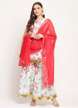 Alluring Multi Colour Crepe Silk Readymade Salwar 