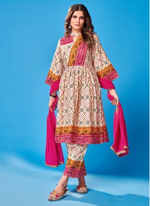 Amazing Off White Readymade Salwar Suit