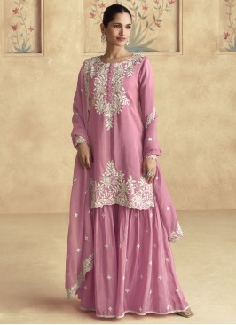 Amazing Pink Embroidered Trendy Salwar Kameez