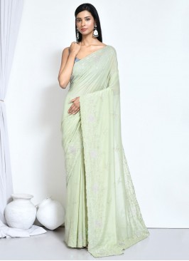 Amazing Sequins Crepe Silk Saree