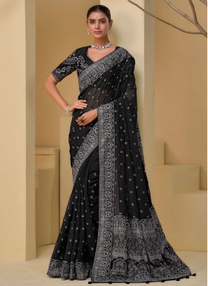 Amusing Banarasi Silk Black Classic Saree