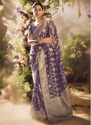 Appealing Purple Classic Saree