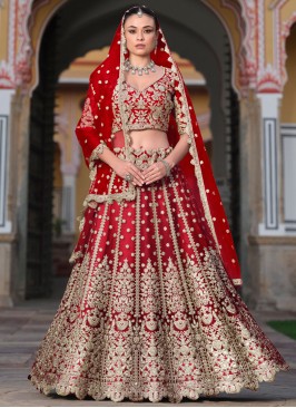 Appealing Red Sangeet Trendy Lehenga Choli